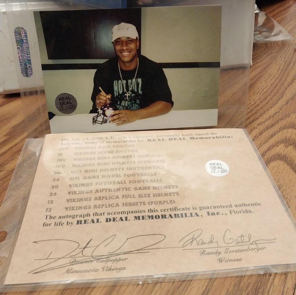 Daunte Culpepper real deal photo picture and autographed